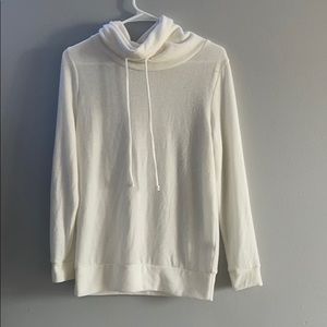 White long sleeve scarf neck